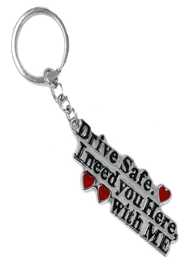 AFH Drive Safe Fancy Decorative Quality Silver Gifitng Key Chain - Image 1